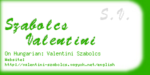 szabolcs valentini business card